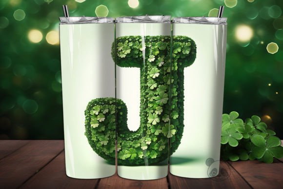 Celebrate St. Patrick's Day in Style with the St. Shamrock Letter J 3D Tumbler Wrap