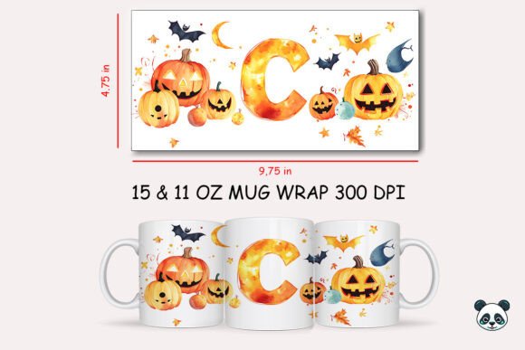 Choosing the Right Design: A Guide to Halloween Letter C Mug Wrap Sublimation 2