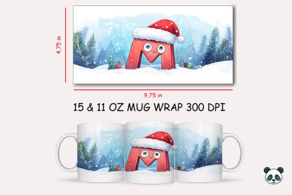 Christmas Baby Letter D Mug Wrap 15 Design Guide