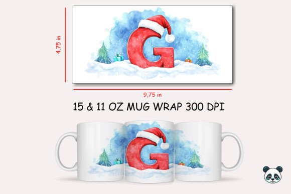 Christmas Baby Letter D Mug Wrap 4 Design Guide