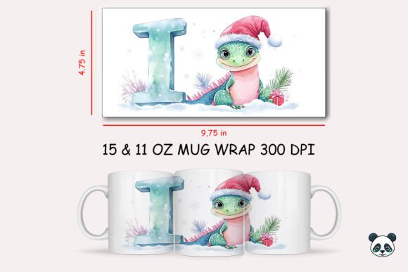 Christmas Baby Letter I with Iguana Mug Wrap 2