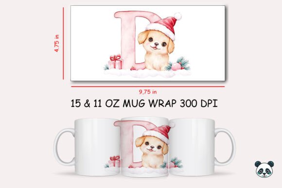 Creating Personalized Holiday Gifts with the Christmas Baby Letter D with Dog Mug Wrap 1 Design