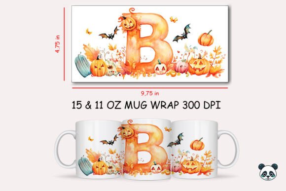 Elevate Your Holiday Merch with the Halloween Letter B Mug Wrap Sublimation 2