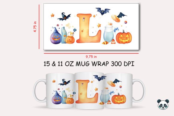 Elevate Your Spooky Season with the Halloween Letter L Mug Wrap Sublimation 2