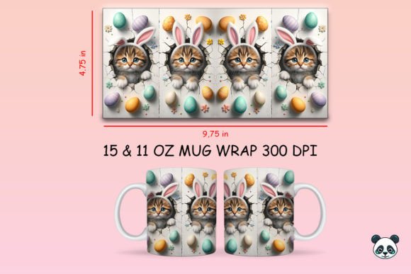 Elevate Your Spring Collection with a Cute Kitten 3D Easter Mug Wrap