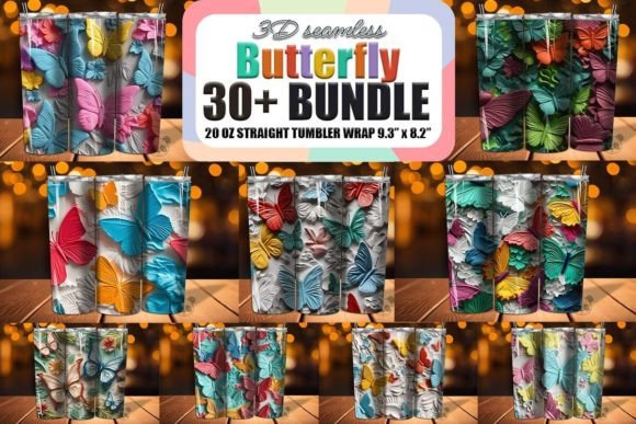Elevate Your Sublimation Projects with the 3D Butterfly Tumbler Wrap Bundle