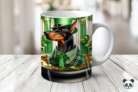 Elevate Your Sublimation Projects with the St Patrick Doberman Pinscher 3D Mug Wrap