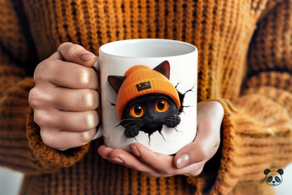 Elevating Product Offerings with the Black Cat Wearing Orange Beanie 3D Mug Wrap