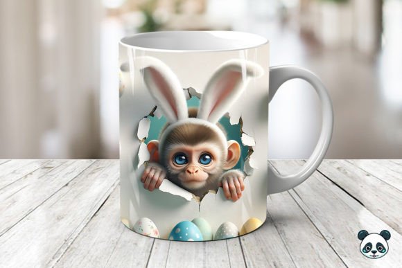 Elevating Sublimation Projects with the Easter Baby Monkey 3D Mug Wrap Design