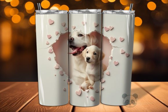 Elevating Sublimation Projects with the Mom Baby Puppies 3D Tumbler Wrap Design