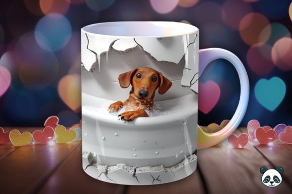 Evaluating the Dachshund Bathing 3D Mug Wrap for Sublimation Projects