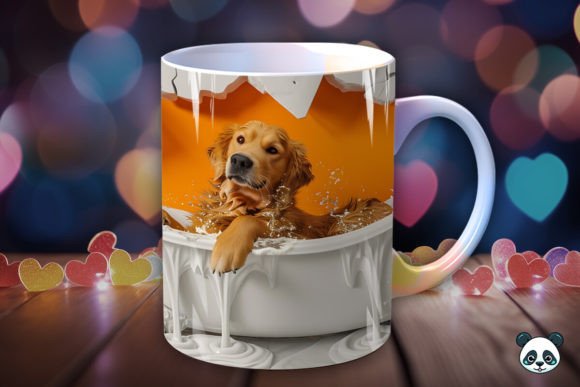 Evaluating the Golden Retriever Bathing 3D Mug Wrap for Sublimation Projects