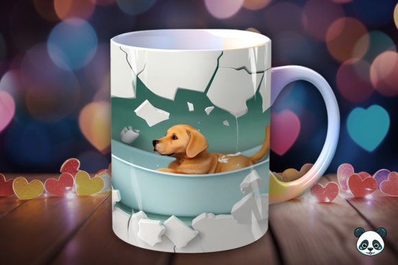Labrador Retriever Bathing 3D Mug Wrap Design Guide