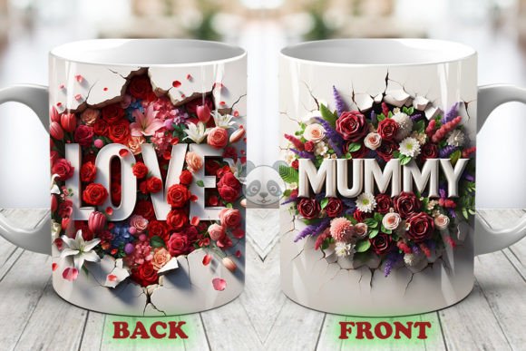 Love MUMMY 3D Mother's Day Mug Wrap Design