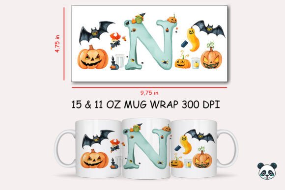 Mastering Custom Holiday Drinkware with the Halloween Letter N Mug Wrap Sublimation Design