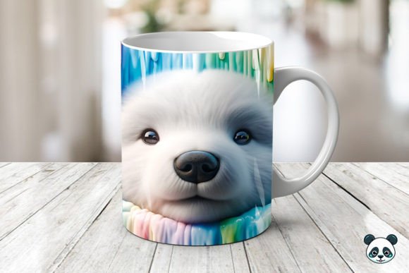 Polar Bear Colorful 3D Mug Wrap Design Guide