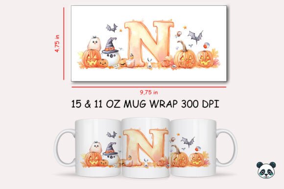 Spooktacular Personalization: Creating Custom Mugs with Halloween Letter N Sublimation Wraps