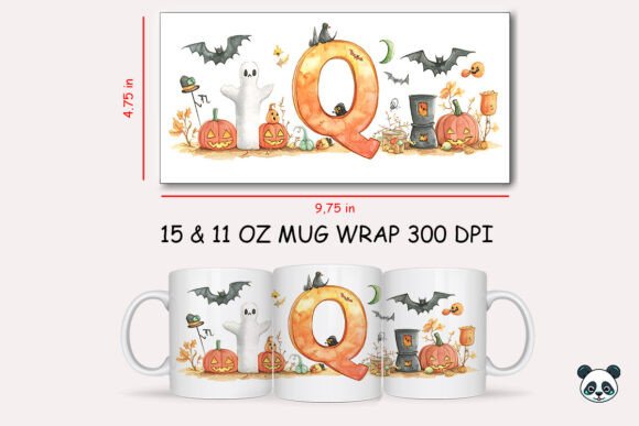 Spooktacular Personalization: Creating Custom Mugs with the Halloween Letter Q Wrap