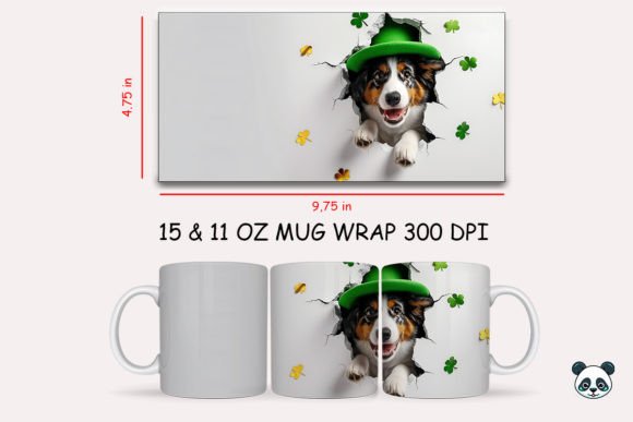 St Patrick Australian Shepherd 3D Mug Design