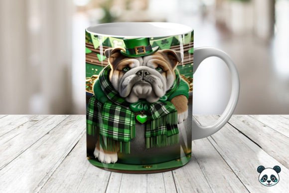 St Patrick Bulldog 3D Mug Wrap Guide