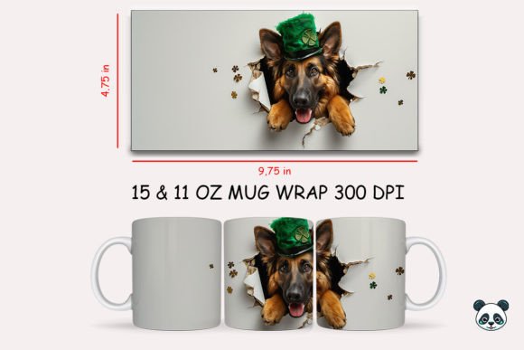 St Patrick German Shepherd 3D Mug Wrap