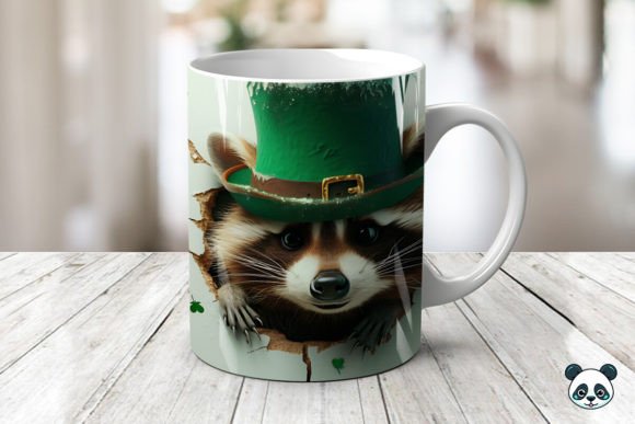 St Patrick Raccoons 3D Mug Wrap: Elevating Sublimation with Whimsical Design