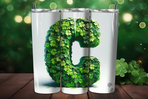 St. Shamrock Letter C 3D Tumbler Wrap Guide