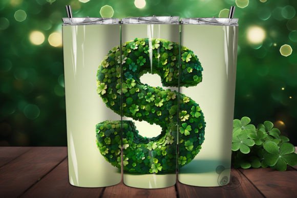St. Shamrock Letter S 3D Tumbler Wrap Guide