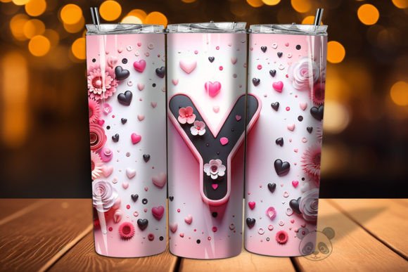 Valentine Letter Y 3D Tumbler Wrap Guide